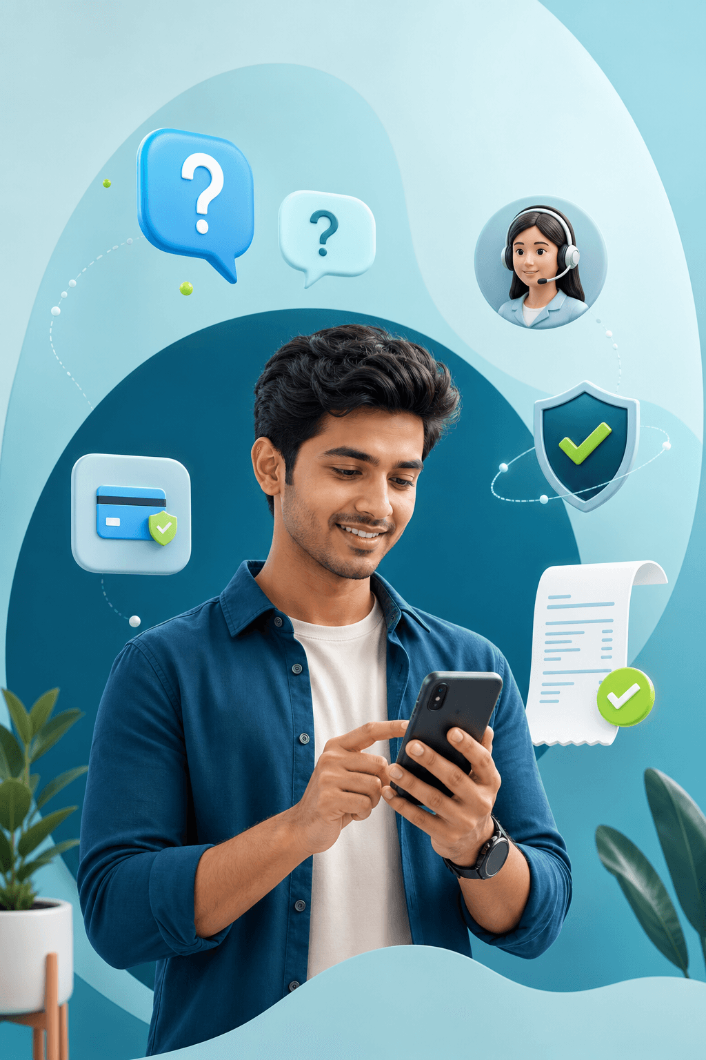 Customer using Apphany services with payment and support assistance