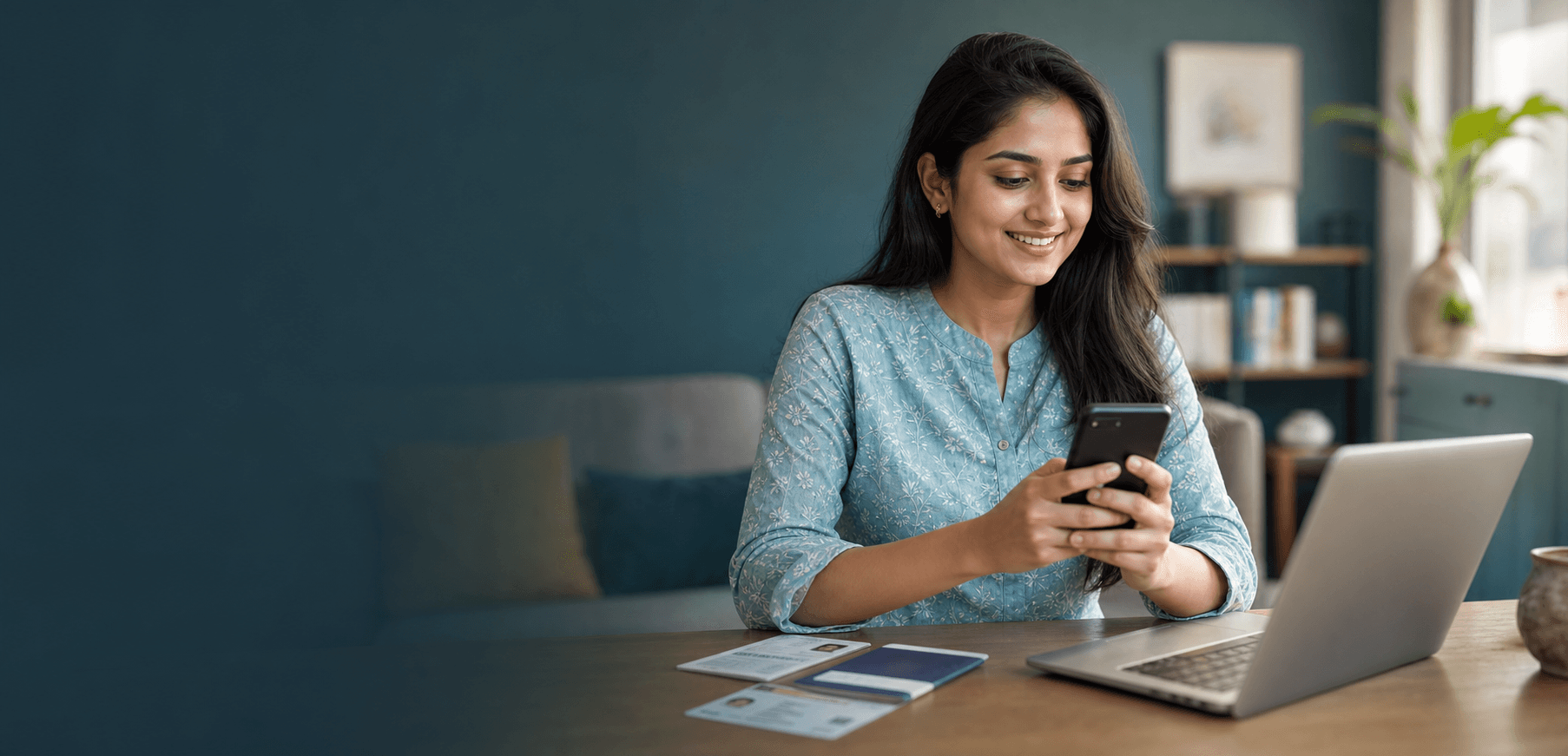 Woman using Apphany digital instant loan assistance